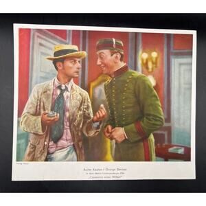 Rare German 1931 Parlor, Bedroom and Bath Buster Keaton Photo / Lobby, Sherlock